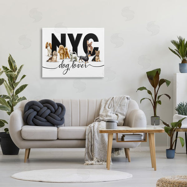 Stupell Industries Ziwei Li | NYC Dog Lover Sign Small Puppy Designer Pets Wall Art