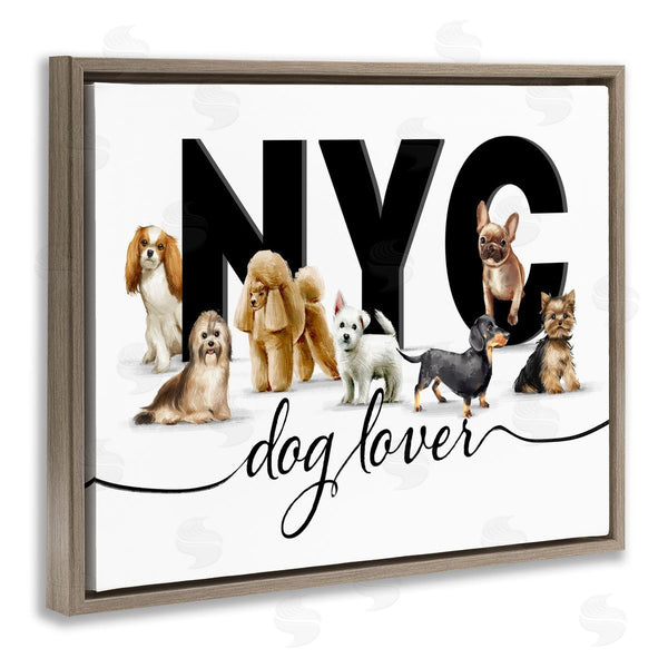 Stupell Industries Ziwei Li | NYC Dog Lover Sign Small Puppy Designer Pets Wall Art