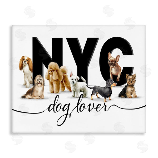 stupell industries Ziwei Li | NYC Dog Lover Sign Small Puppy Designer Pets Wall Art