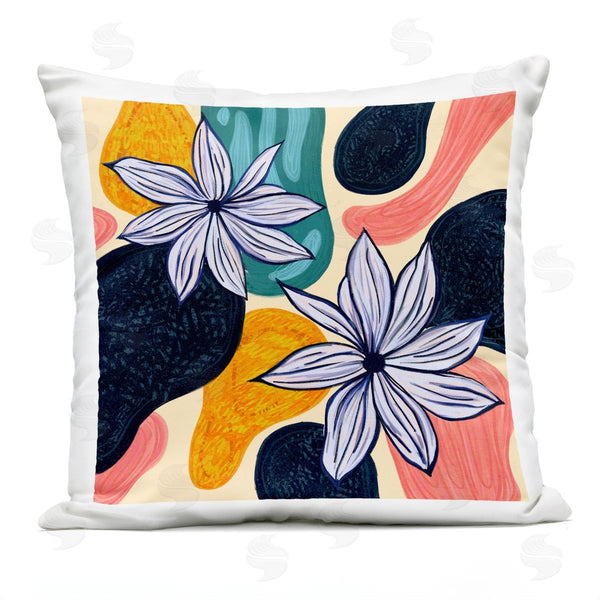 Stupell Industries Ziwei Li | Oblong Geometric Modern Flowers Printed Throw Pillow