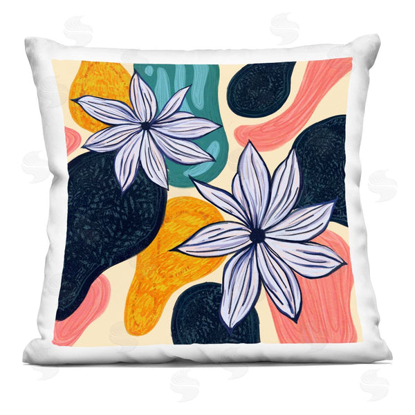 stupell industries Ziwei Li | Oblong Geometric Modern Flowers Printed Throw Pillow