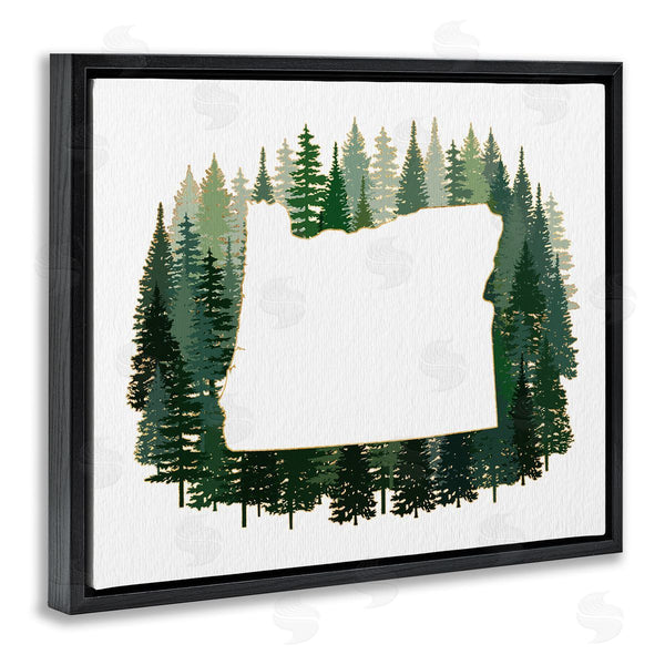 Stupell Industries Ziwei Li | Oregon State Outline Green Pine Tree Forest