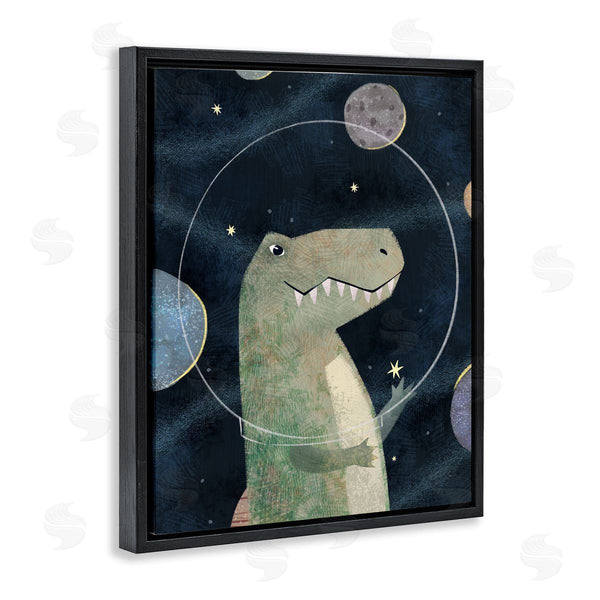 Stupell Industries Ziwei Li | Outer Space Dinosaur Glass Helmet Galactic Planets Wall Art
