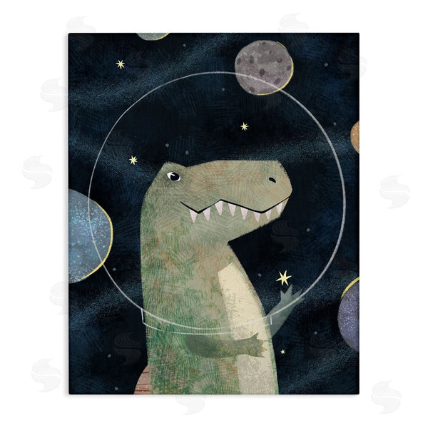 stupell industries Ziwei Li | Outer Space Dinosaur Glass Helmet Galactic Planets Wall Art