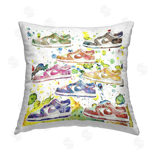 Stupell Industries Ziwei Li | Paint Splatter Sneakers Printed Throw Pillow