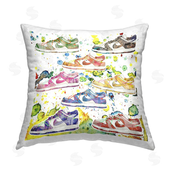 stupell industries Ziwei Li | Paint Splatter Sneakers Printed Throw Pillow