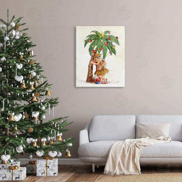 Stupell Industries Ziwei Li | Palm Tree Santa Wall Art