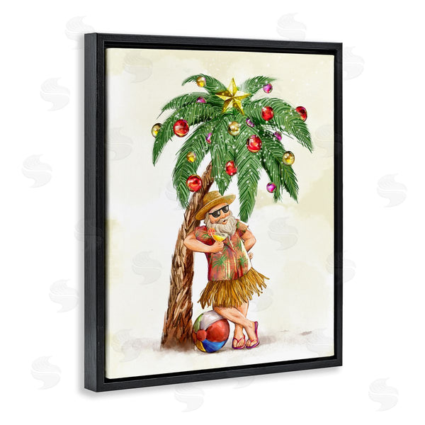 Stupell Industries Ziwei Li | Palm Tree Santa Wall Art