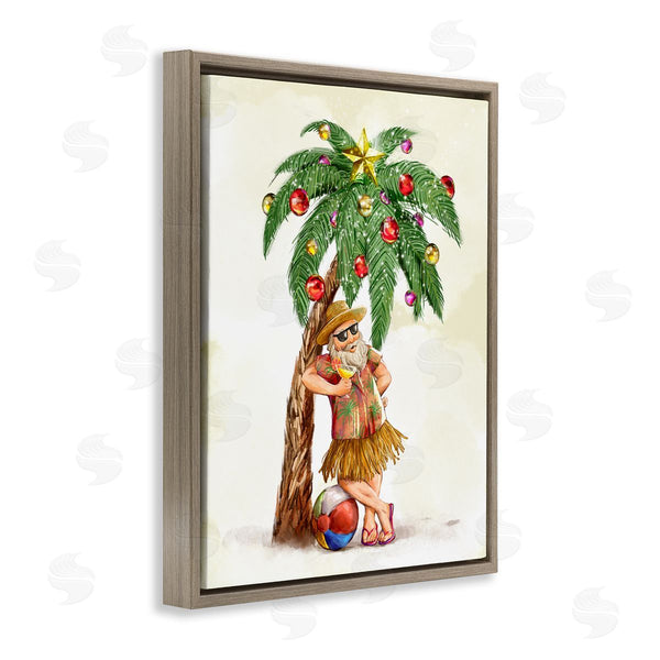 Stupell Industries Ziwei Li | Palm Tree Santa Wall Art