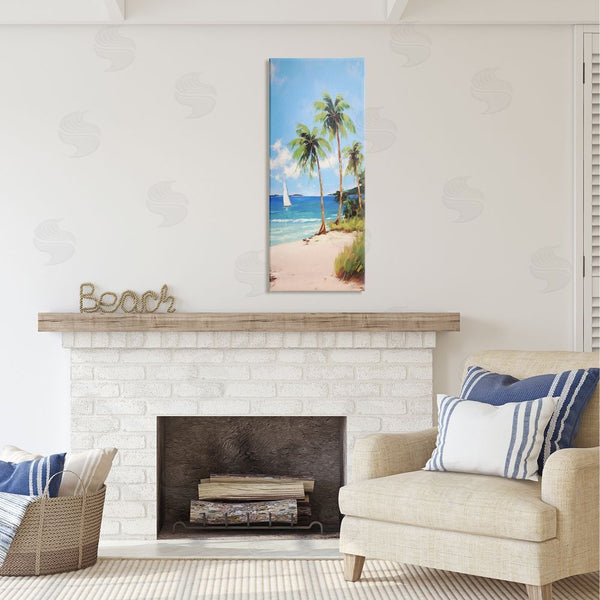 Stupell Industries Ziwei Li | Palm Trees & Sailboat Wall Art