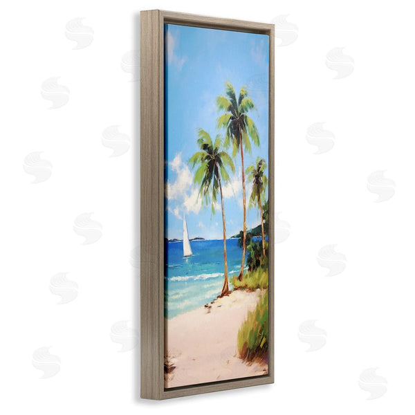 Stupell Industries Ziwei Li | Palm Trees & Sailboat Wall Art