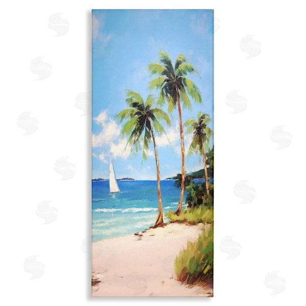 stupell industries Ziwei Li | Palm Trees & Sailboat Wall Art