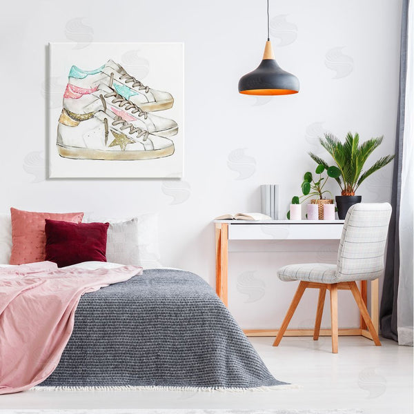 Stupell Industries Ziwei Li | Pastel Glam Fashion Sneakers Wall Art