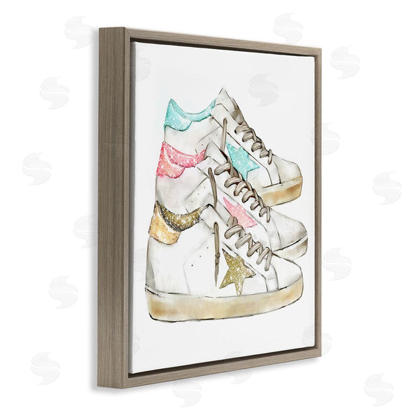 Stupell Industries Ziwei Li | Pastel Glam Fashion Sneakers Wall Art