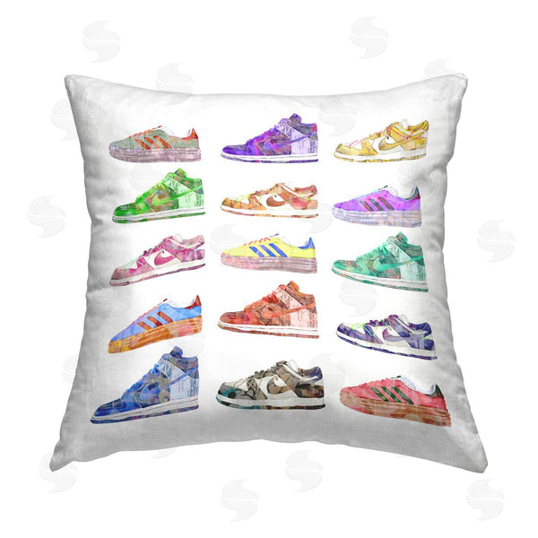 stupell industries Ziwei Li | Pastel Hued Sneakers Printed Throw Pillow