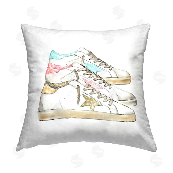 stupell industries Ziwei Li | Pastel Star Shape Fashion Sneakers Printed Throw Pillow