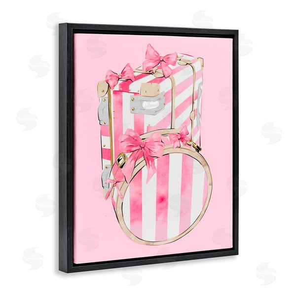 Stupell Industries Ziwei Li | Pastel Stripe Luggage Wall Art