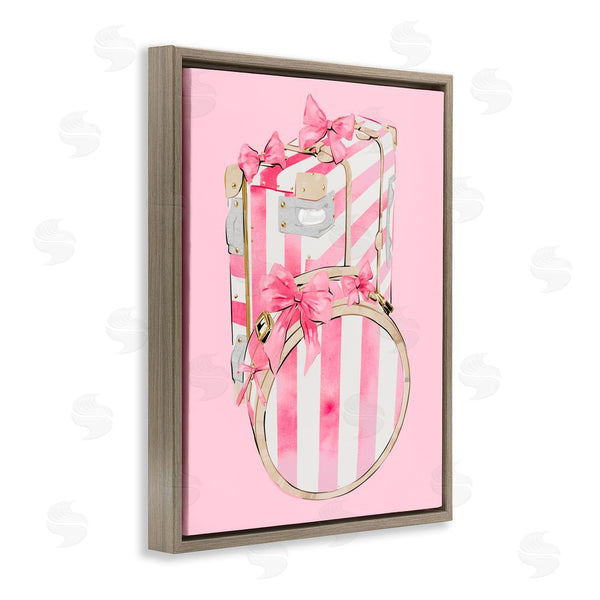 Stupell Industries Ziwei Li | Pastel Stripe Luggage Wall Art