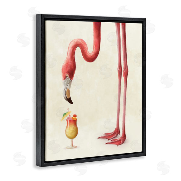 Stupell Industries Ziwei Li | Pink Flamingo With Tropical Cocktail