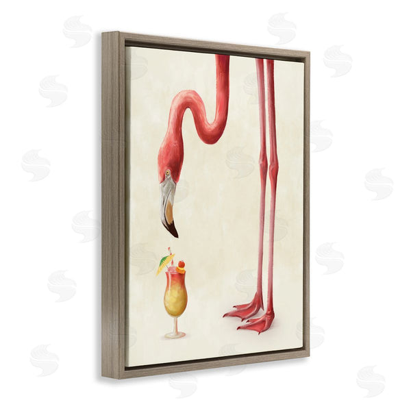 Stupell Industries Ziwei Li | Pink Flamingo With Tropical Cocktail