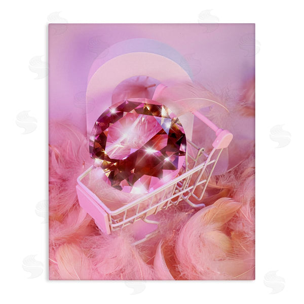 stupell industries Ziwei Li | Pink Glam Gem in Cart Wall Art