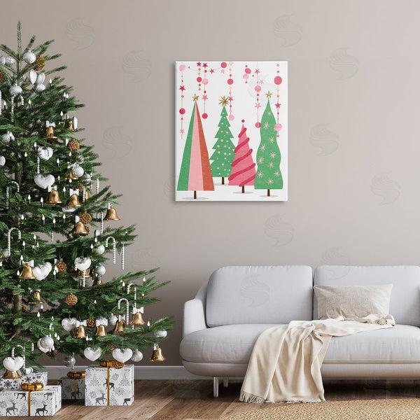 Stupell Industries Ziwei Li | Pink & Green Christmas Trees Wall Art