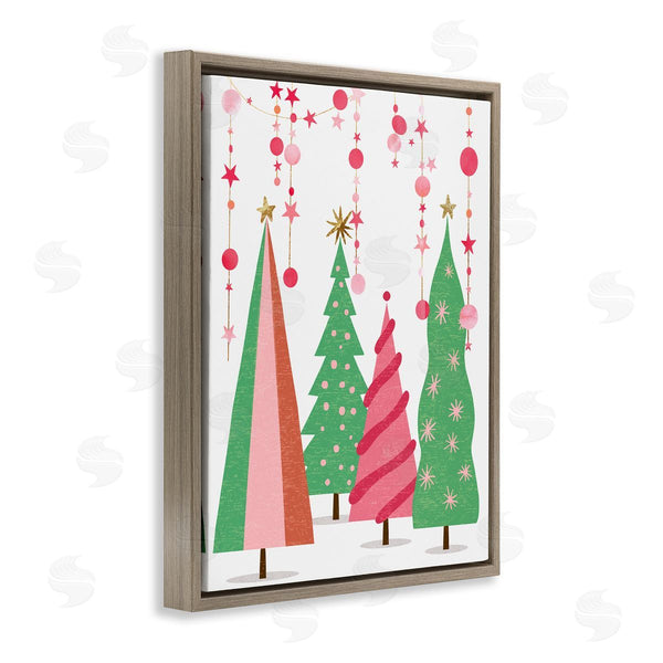 Stupell Industries Ziwei Li | Pink & Green Christmas Trees Wall Art