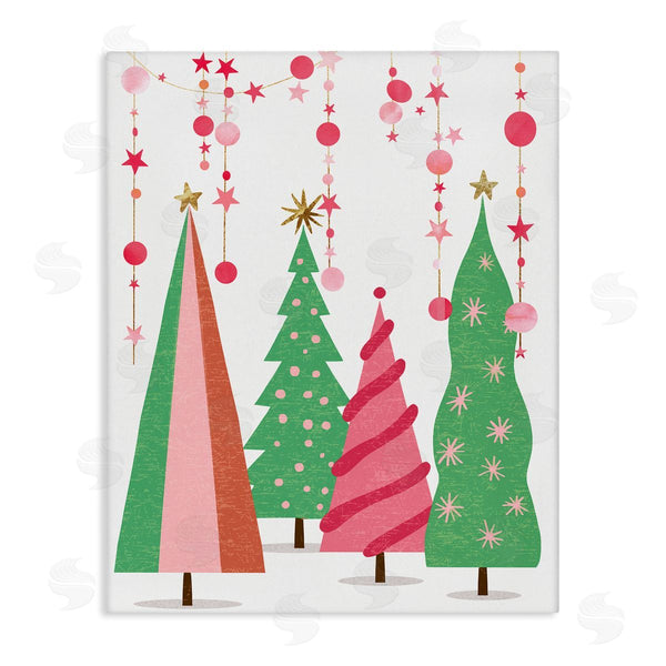 stupell industries Ziwei Li | Pink & Green Christmas Trees Wall Art