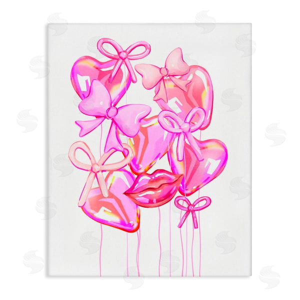 stupell industries Ziwei Li | Pink Heart and Bow Balloons Wall Art