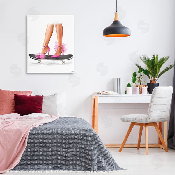 Stupell Industries Ziwei Li | Pink Heels On Skateboard Wall Art