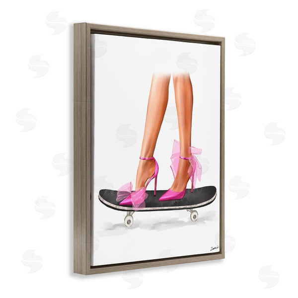 Stupell Industries Ziwei Li | Pink Heels On Skateboard Wall Art