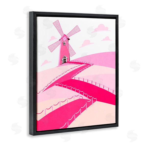 Stupell Industries Ziwei Li | Pink Hills And Windmill Wall Art