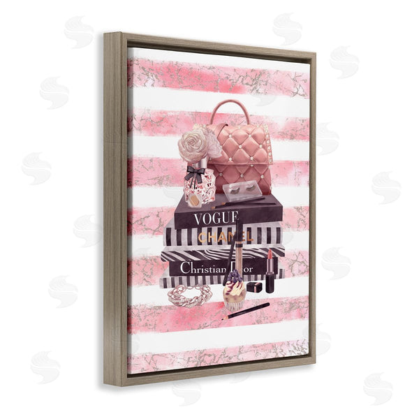 Stupell Industries Ziwei Li | Pink Quilted Purse Fashion Books