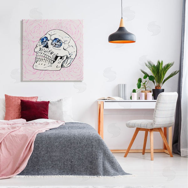 Stupell Industries Ziwei Li | Pink Roses Crystal Eyes Skull Wall Art