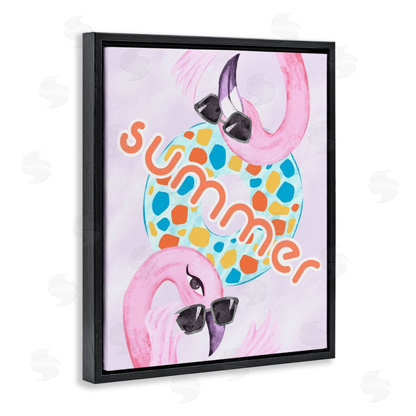 Stupell Industries Ziwei Li | Pink Summer Flamingos Pool Float Tropical Sunglasses Wall Art
