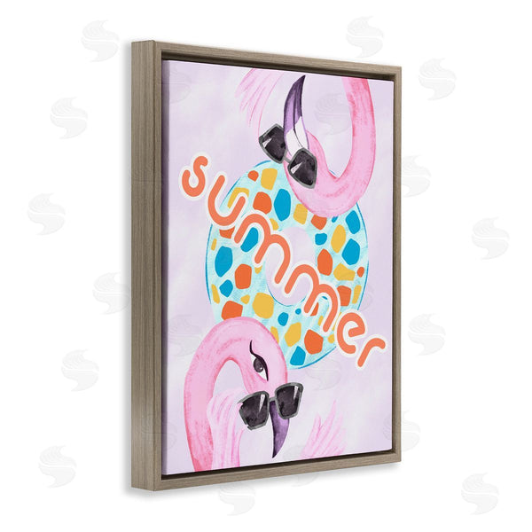 Stupell Industries Ziwei Li | Pink Summer Flamingos Pool Float Tropical Sunglasses Wall Art