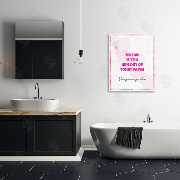 Stupell Industries Ziwei Li | Pink Text For Toilet Paper Wall Art