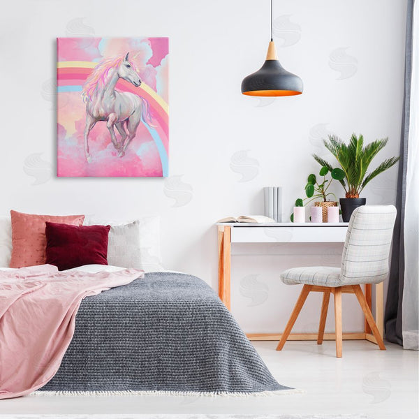 Stupell Industries Ziwei Li | Pink Unicorn & Clouds Wall Art
