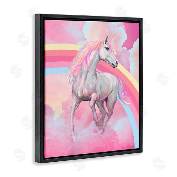 Stupell Industries Ziwei Li | Pink Unicorn & Clouds Wall Art