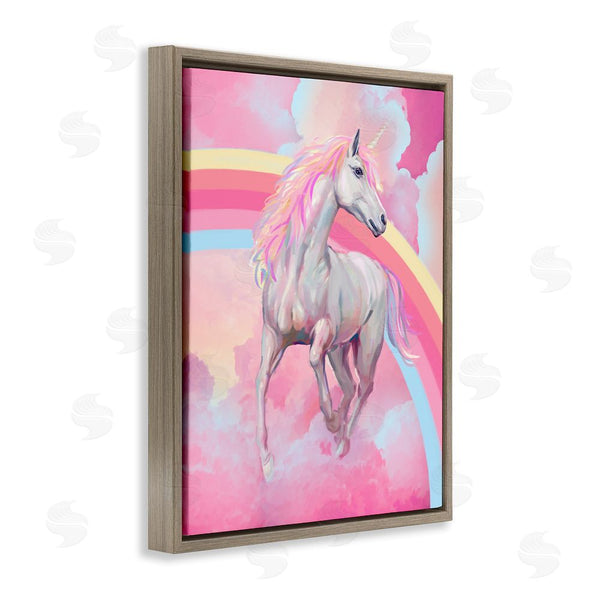 Stupell Industries Ziwei Li | Pink Unicorn & Clouds Wall Art