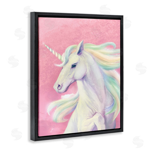Stupell Industries Ziwei Li | Pink Unicorn Playful Rainbow Wall Art