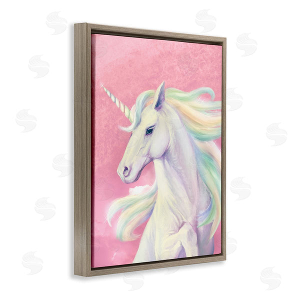 Stupell Industries Ziwei Li | Pink Unicorn Playful Rainbow Wall Art