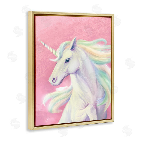 Stupell Industries Ziwei Li | Pink Unicorn Playful Rainbow Wall Art
