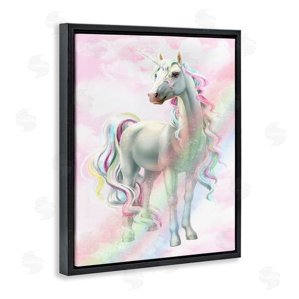 Stupell Industries Ziwei Li | Pink Unicorn Rainbow Clouds