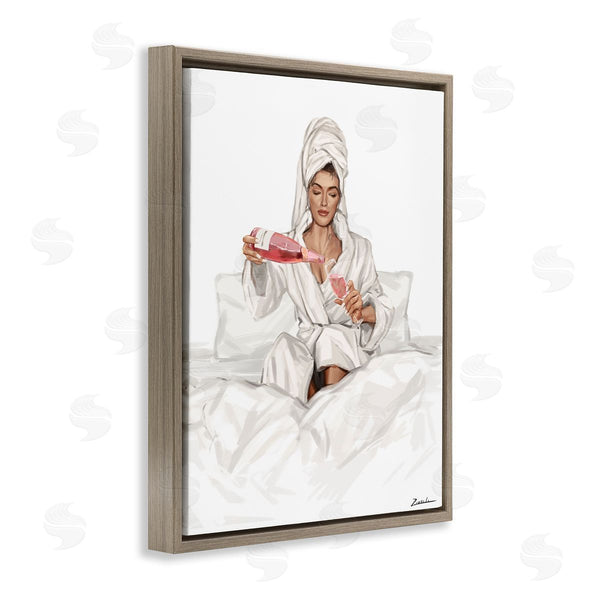 Stupell Industries Ziwei Li | Pouring Rosé Wine In Bed