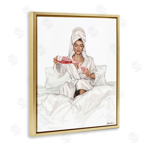 Stupell Industries Ziwei Li | Pouring Rosé Wine In Bed