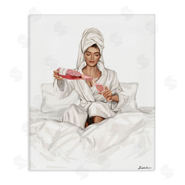 stupell industries Ziwei Li | Pouring Rosé Wine in Bed