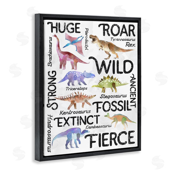 Stupell Industries Ziwei Li | Prehistoric Dinosaurs And Dino Phrases Playful Illustrations Wall Art