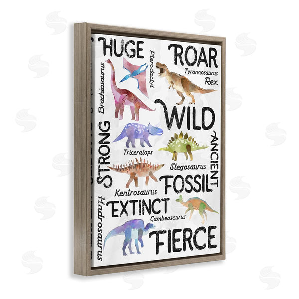 Stupell Industries Ziwei Li | Prehistoric Dinosaurs And Dino Phrases Playful Illustrations Wall Art