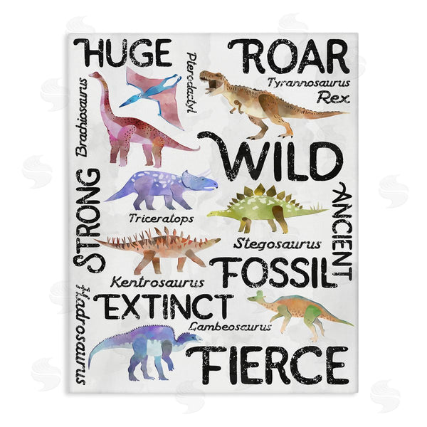 stupell industries Ziwei Li | Prehistoric Dinosaurs and Dino Phrases Playful Illustrations Wall Art